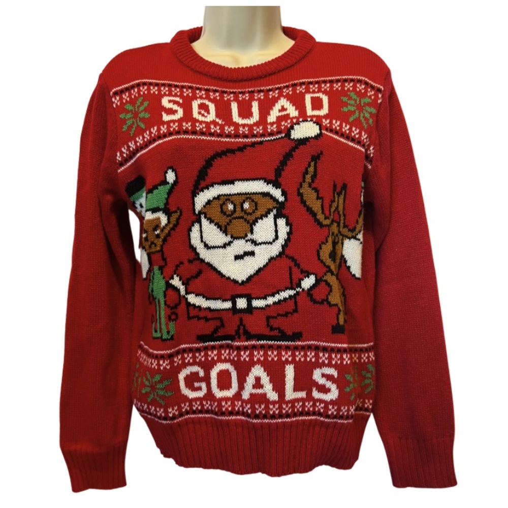 American Stitch Santa Holiday Crew Neck Christmas Ugly Sweater